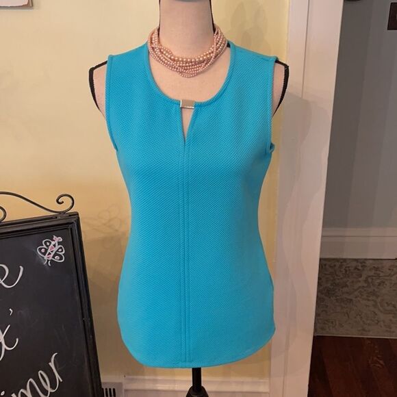 *Calvin Klein* Sz S Textured Stretch Top EUC - Picture 1 of 8